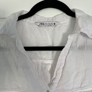 Zara linen button up shirt
